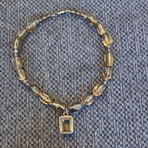 Artisan Smokey Brown Silver Necklace 925 Silver